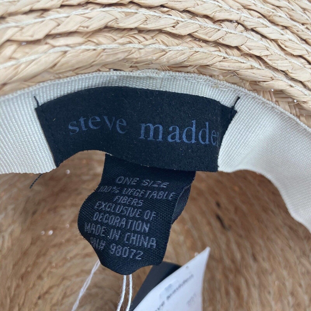 Steve Madden Tan Straw Hat with Embellishments - Picture 6 of 9